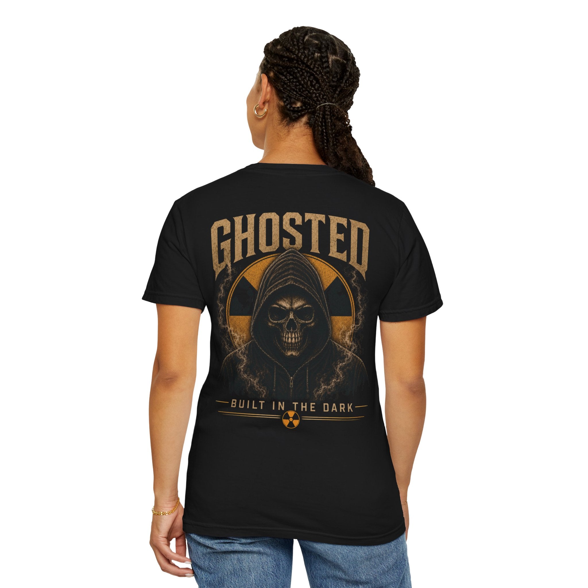 Ghosted Skull T-Shirt — "Built in the Dark" Retro Grim Reaper Tee