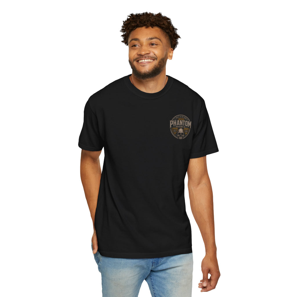 Ghosted Skull T-Shirt — "Built in the Dark" Retro Grim Reaper Tee