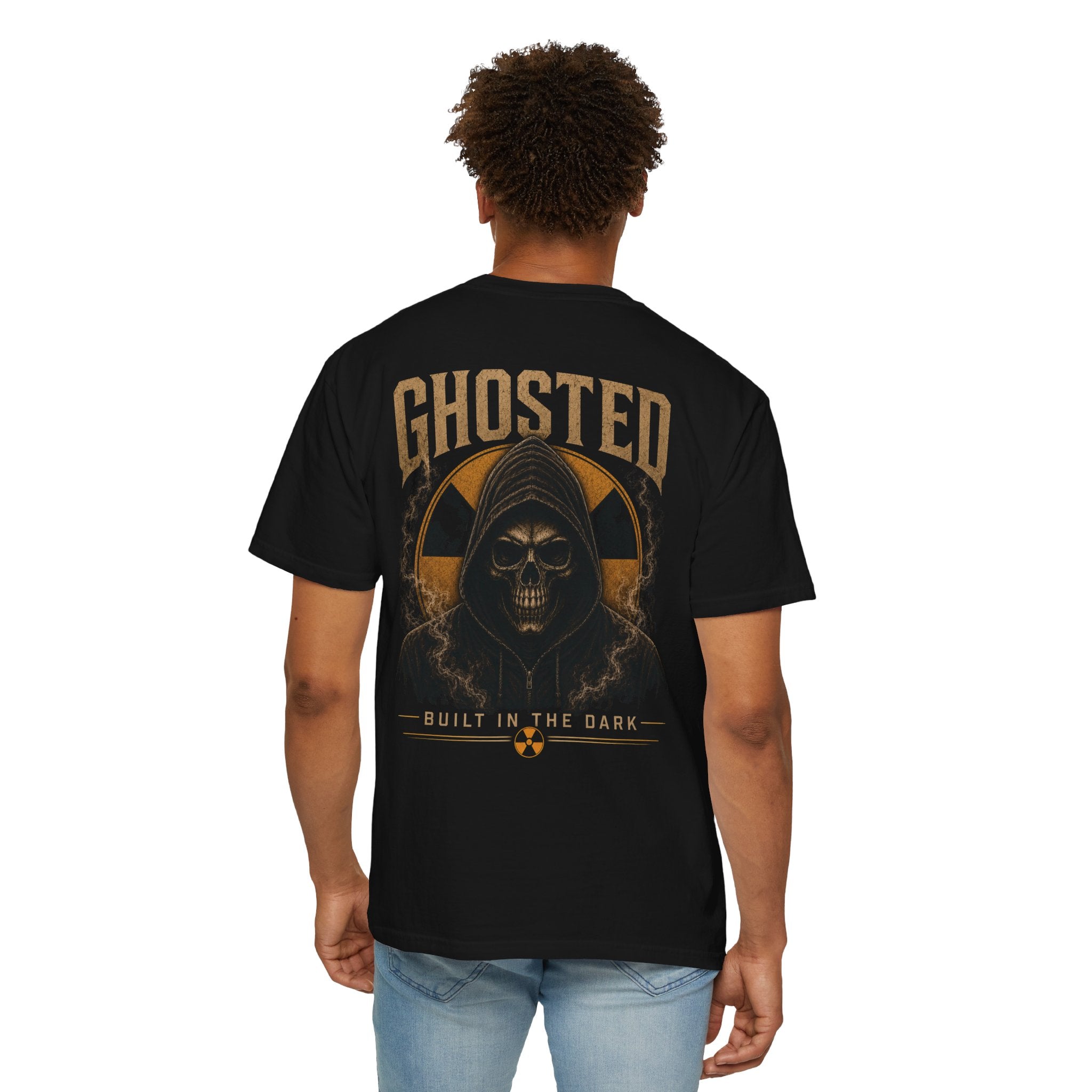 Ghosted Skull T-Shirt — "Built in the Dark" Retro Grim Reaper Tee
