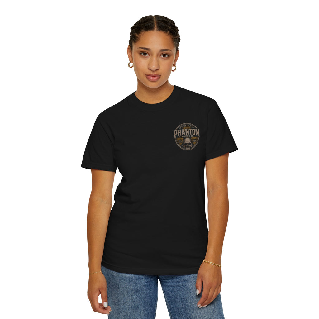 Ghosted Skull T-Shirt — "Built in the Dark" Retro Grim Reaper Tee