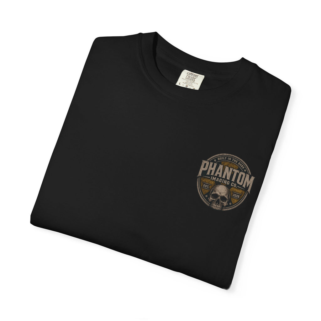 Ghosted Skull T-Shirt — "Built in the Dark" Retro Grim Reaper Tee